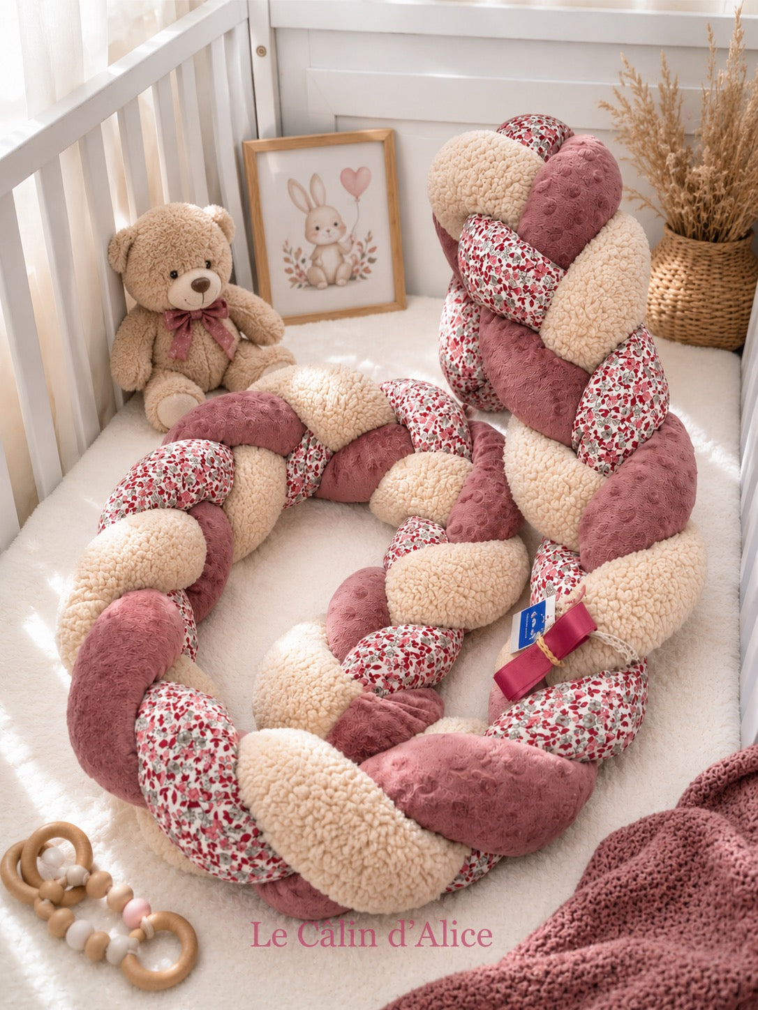 Tresse de lit 3 brins motif liberty fleuri