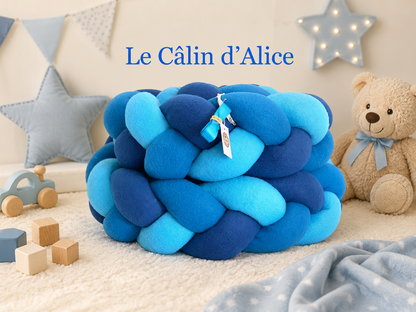 Tresse de lit 3 brins bleu