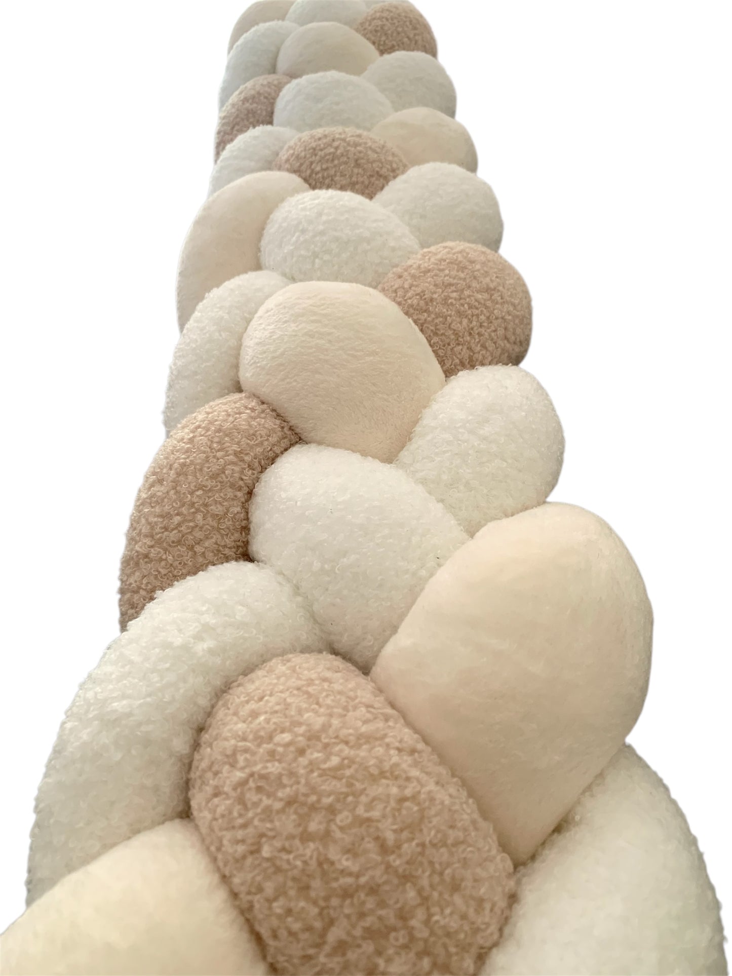 Tresse de lit 4 brins – Blanc Bouclette & Beige