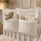 Range-doudou bébé blanc en tissu bouclette