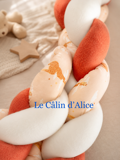 Tresse de lit 3 brins motif girafe