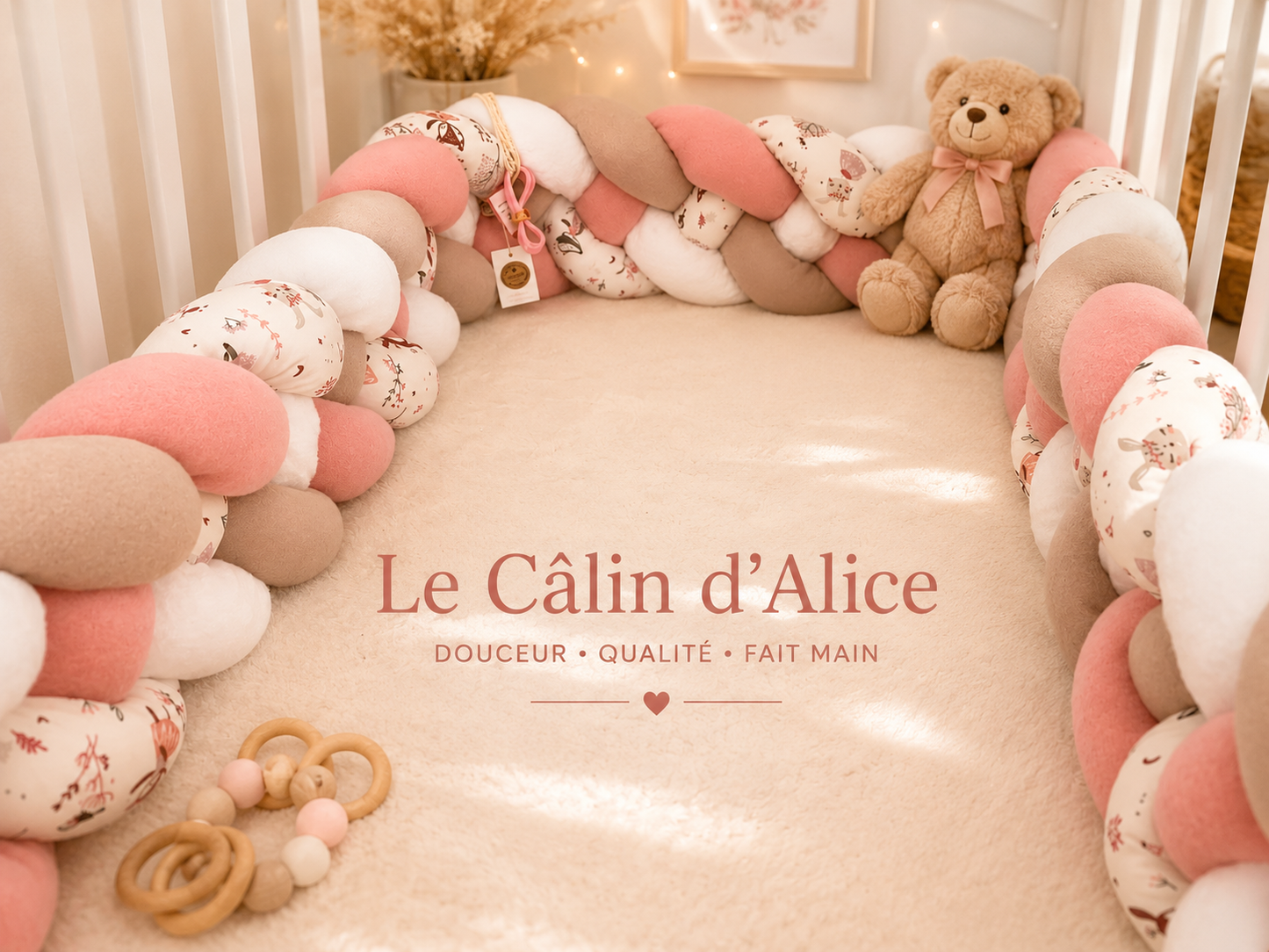 Tresse de lit 4 brins motif animaux danseuse