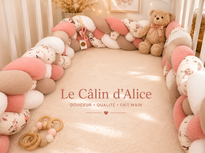 Tresse de lit 4 brins motif animaux danseuse