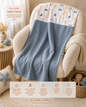 Couvert bleu motif animaux