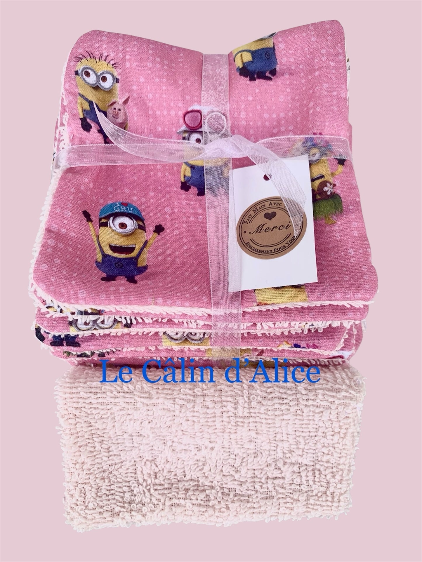 Lot de 10 lingettes lavables – imprimé les minions