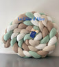 Tresse de lit 4 brins – Blanc Nid d'Abeille & Vert Clair
