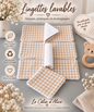 Lot de 10 lingettes lavables bébé motif Vichy beige