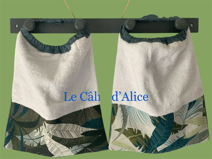 Lot de 2 bavoirs élastiques bébé en coton éponge motif feuille – doux, absorbant et facile à enfiler