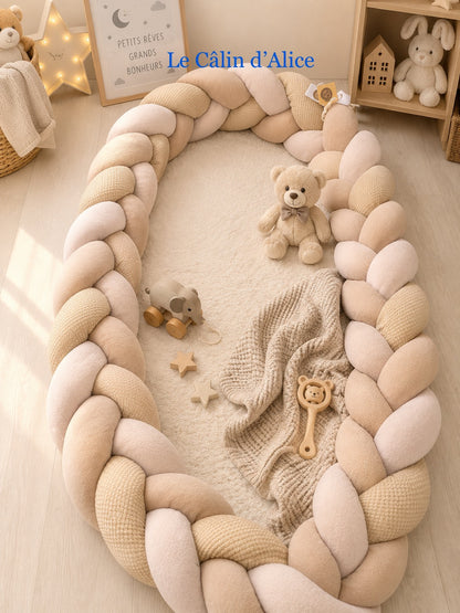 Tresse de lit 3 brins beige