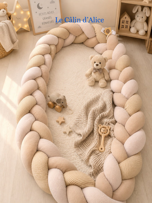 Tresse de lit 3 brins beige