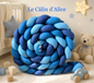 Tresse de lit 3 brins bleu