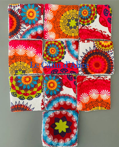 Lot de 10 lingettes lavables