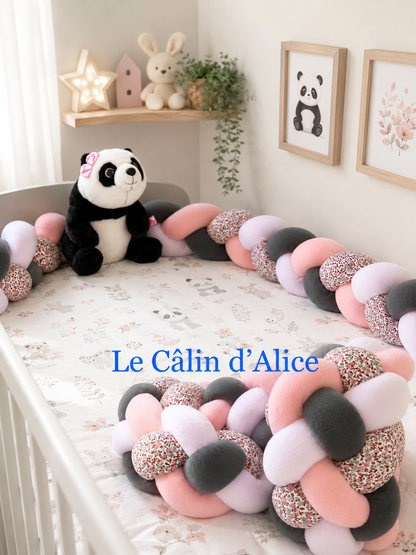 Tresse de lit 4 brins motif fleurie