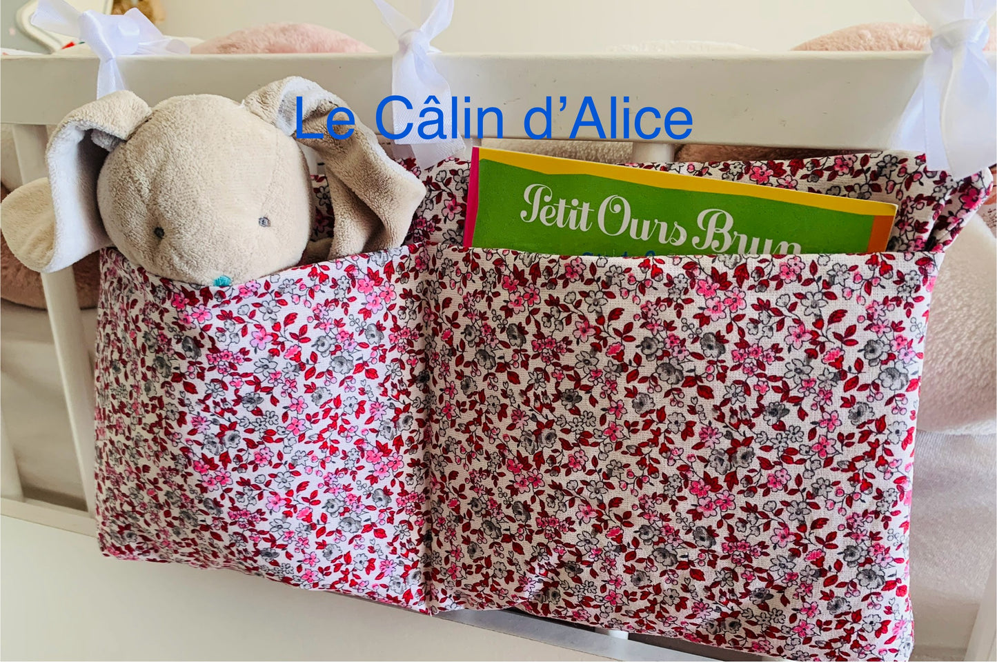 Range Doudou Bébé Motif Liberty – Organisateur de Lit Fait Main | Cadeau Naissance