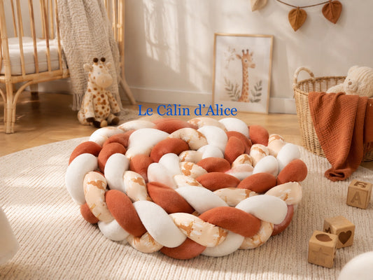 Tresse de lit 3 brins motif girafe