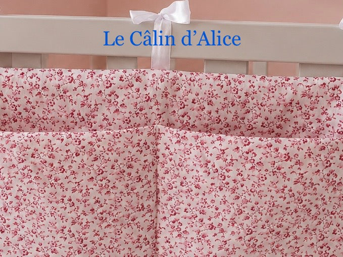 Range Doudou Bébé ultra doux motif petite fleurs – Organisateur de Lit Fait Main | Cadeau Naissance