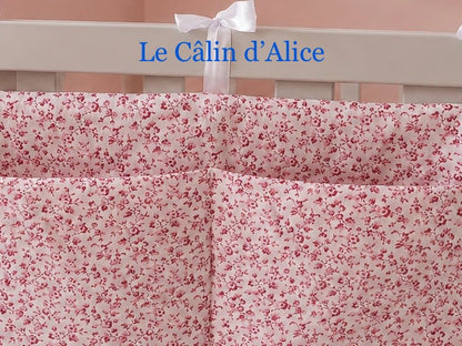 Range Doudou Bébé ultra doux motif petite fleurs – Organisateur de Lit Fait Main | Cadeau Naissance