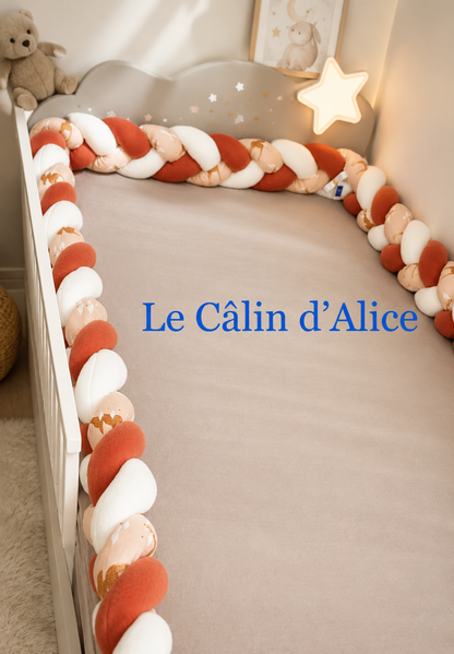 Tresse de lit 3 brins motif girafe