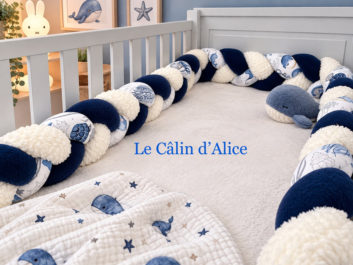 Tresse de lit 3 brins animaux de l mer