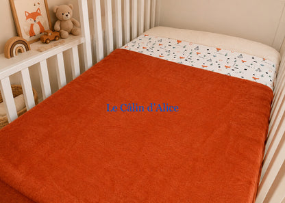Ensemble tresse de lit + couverture motif renard